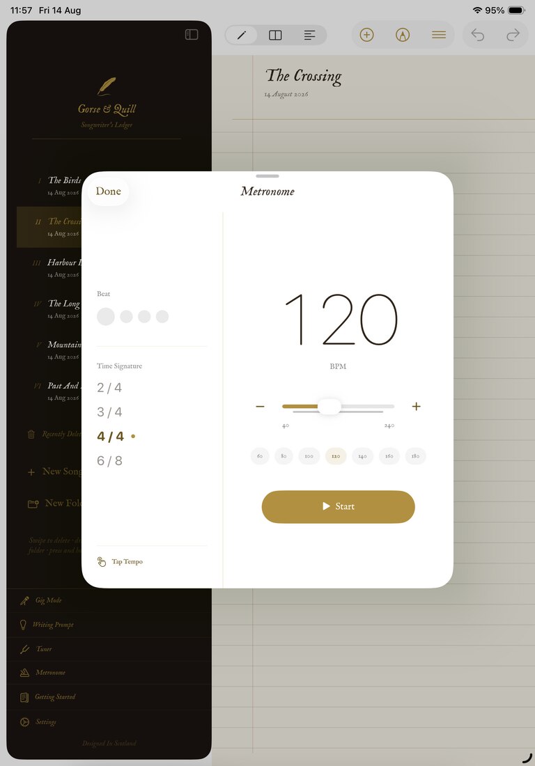 Built-in metronome