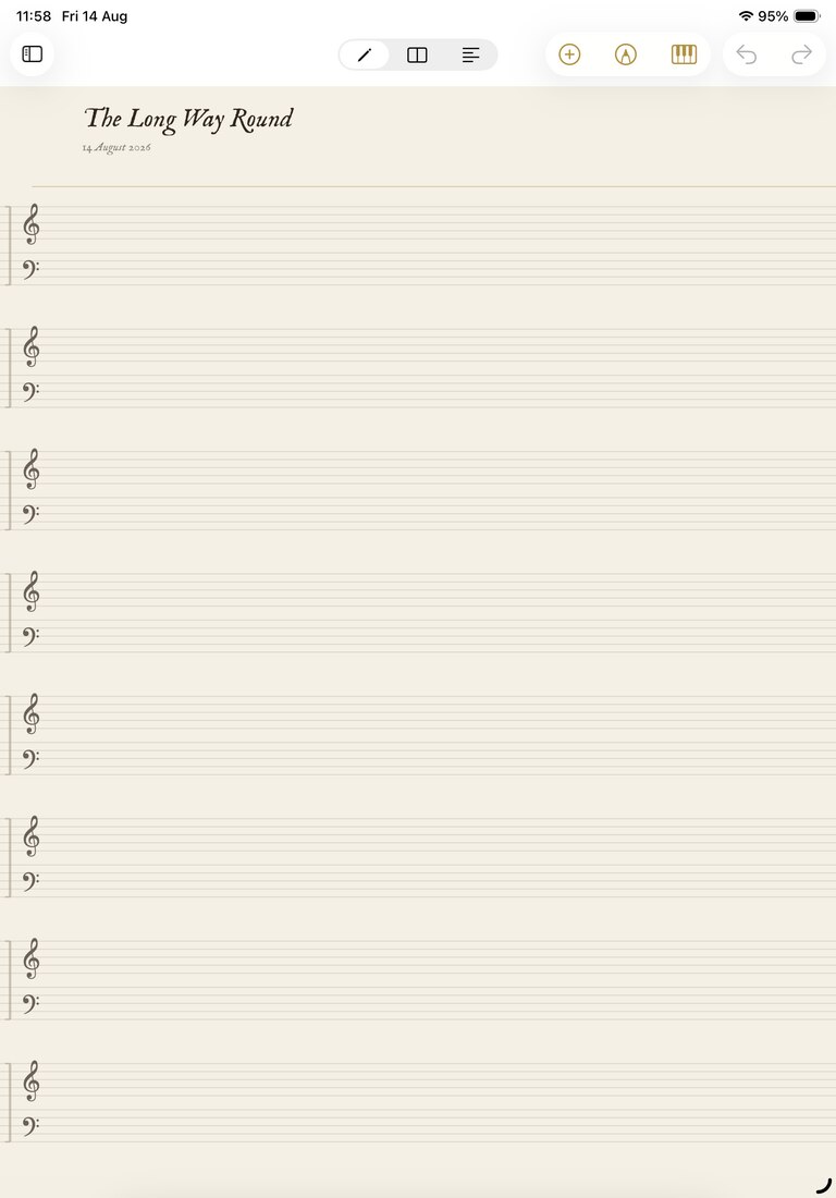 Blank grand staff music score paper type